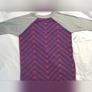 : Nwt lularoe kids sz 12 red blue gray Sloan shirt lu la roe